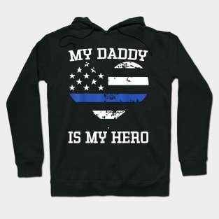 Thin Blue Line Heart Flag Police Officer Support Hoodie